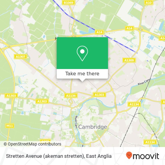 Stretten Avenue (akeman stretten), Cambridge Cambridge map