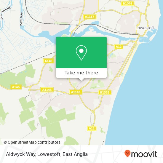 Aldwyck Way, Lowestoft map