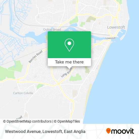Westwood Avenue, Lowestoft map