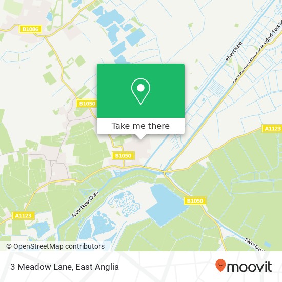 3 Meadow Lane, Earith Huntingdon map