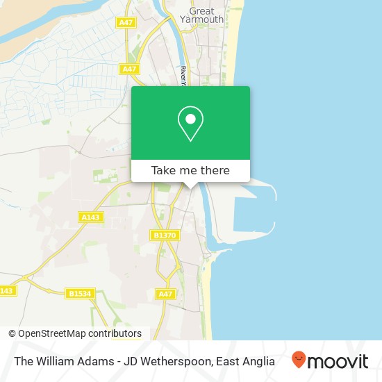 The William Adams - JD Wetherspoon, High Street Gorleston Great Yarmouth NR31 6RL map