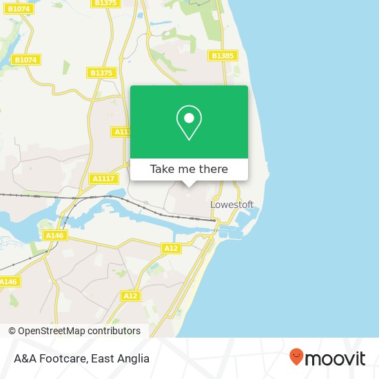 A&A Footcare, 30 May Road Lowestoft Lowestoft NR32 2DL map