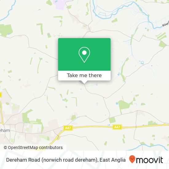 Dereham Road (norwich road dereham), Swanton Morley Dereham map