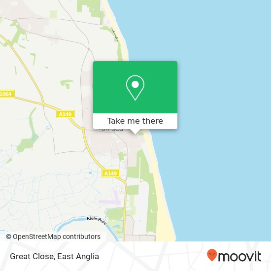 Great Close, Caister on Sea Great Yarmouth map