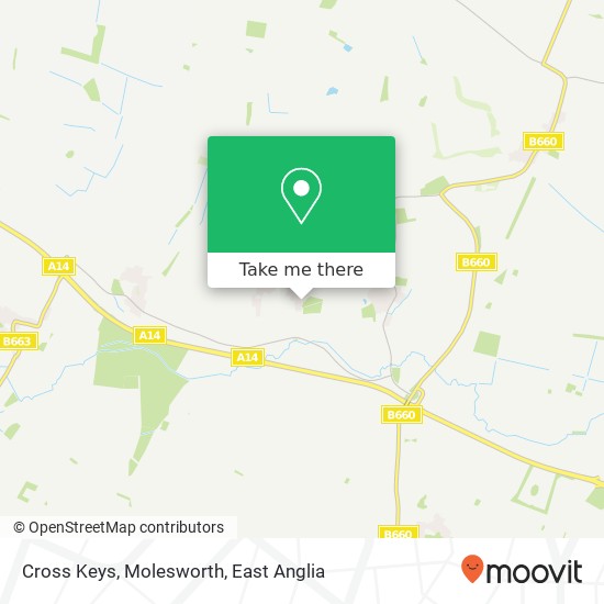 Cross Keys, Molesworth map