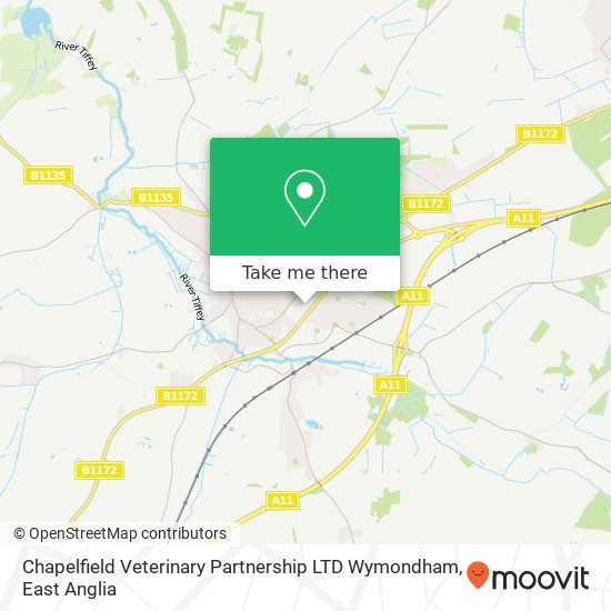 Chapelfield Veterinary Partnership LTD Wymondham, Postmill Close Wymondham Wymondham NR18 0 map