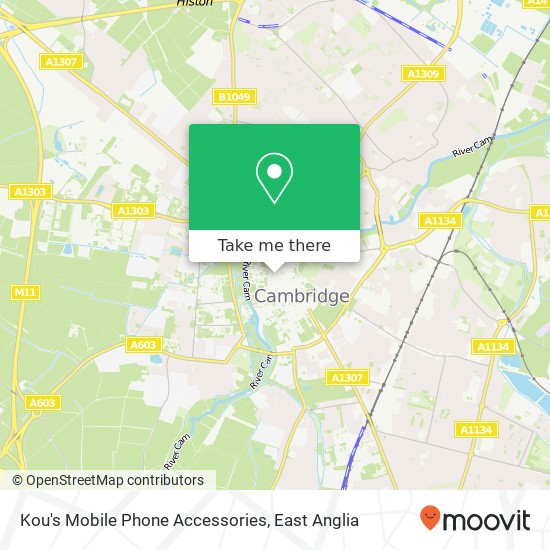 Kou's Mobile Phone Accessories, Rose Crescent Cambridge Cambridge CB2 3 map