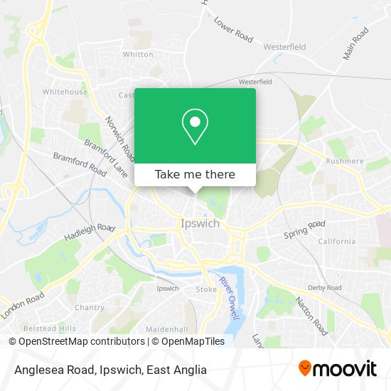 Anglesea Road, Ipswich map