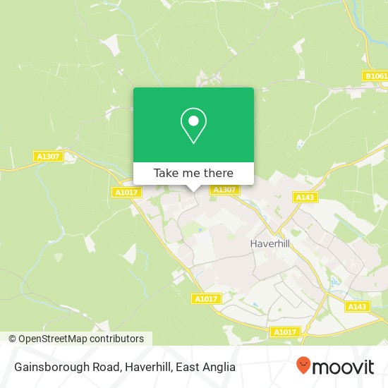 Gainsborough Road, Haverhill map