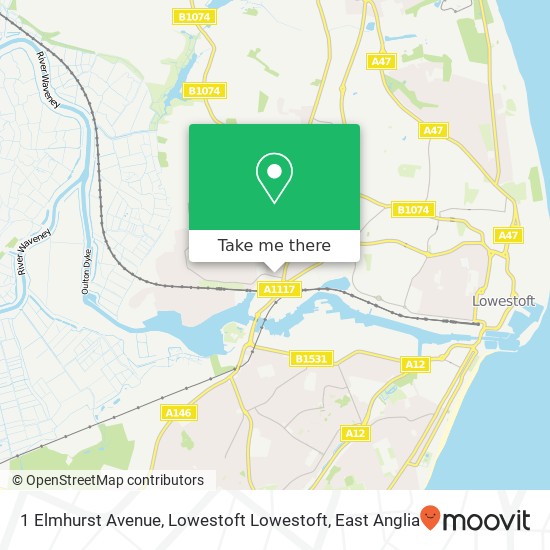 1 Elmhurst Avenue, Lowestoft Lowestoft map