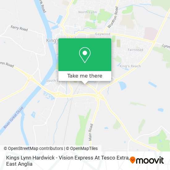 Kings Lynn Hardwick - Vision Express At Tesco Extra map