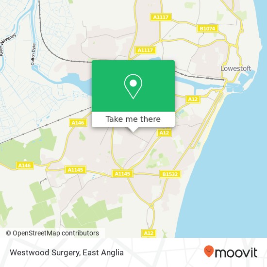 Westwood Surgery, 47 Westwood Avenue Lowestoft Lowestoft NR33 9RW map