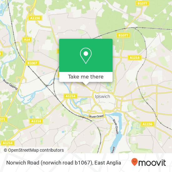 Norwich Road (norwich road b1067), Ipswich Ipswich map