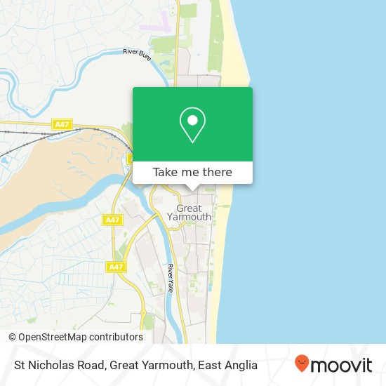 St Nicholas Road, Great Yarmouth map