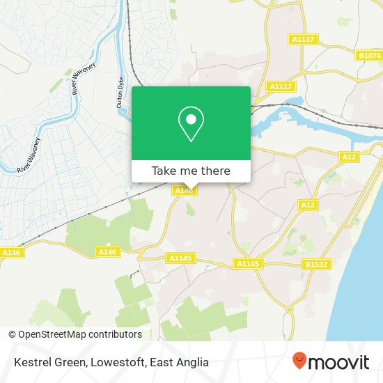 Kestrel Green, Lowestoft map