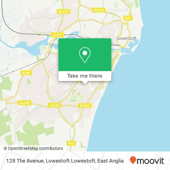 128 The Avenue, Lowestoft Lowestoft map