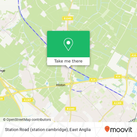 Station Road (station cambridge), Histon Cambridge map