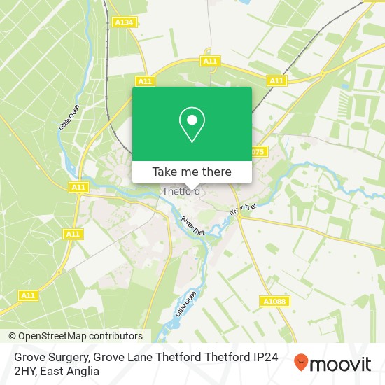 Grove Surgery, Grove Lane Thetford Thetford IP24 2HY map