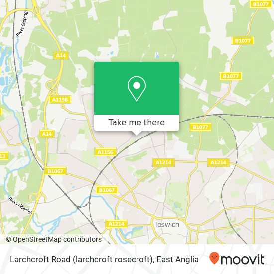 Larchcroft Road (larchcroft rosecroft), Ipswich Ipswich map