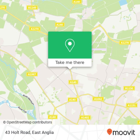 43 Holt Road, Hellesdon Norwich map