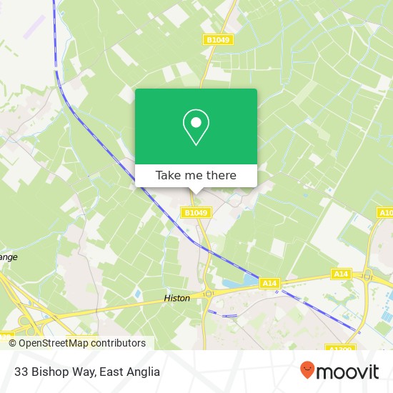 33 Bishop Way, Histon Cambridge map