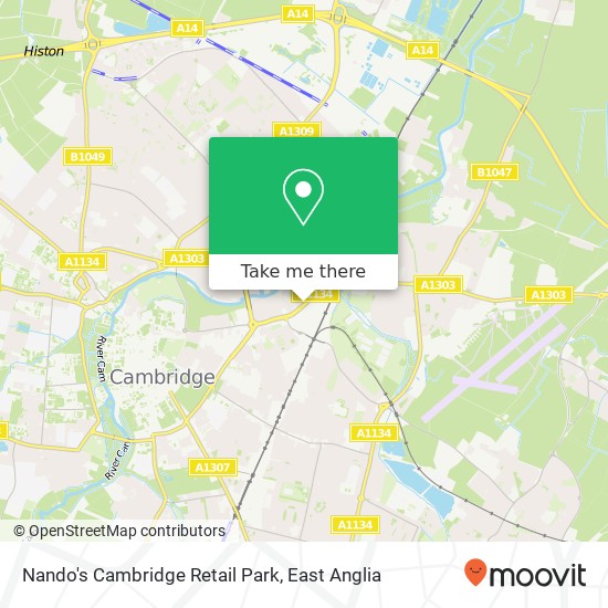 Nando's Cambridge Retail Park, Newmarket Road Cambridge Cambridge CB5 8JE map