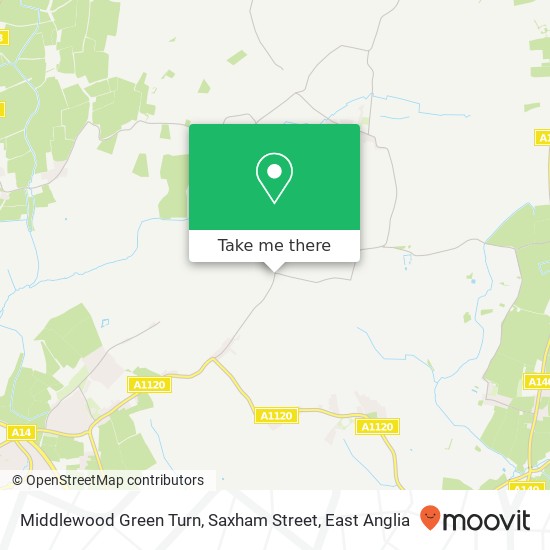 Middlewood Green Turn, Saxham Street map