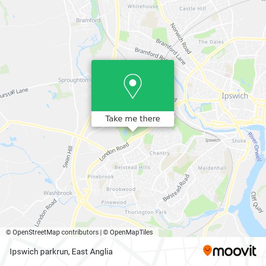 Ipswich parkrun map