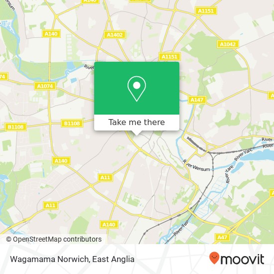 Wagamama Norwich, Chantry Road Norwich Norwich NR2 1 map