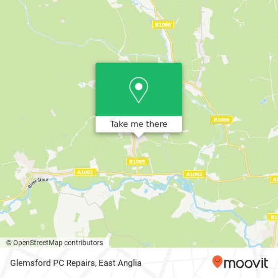 Glemsford PC Repairs, 7 Long Pastures Glemsford Sudbury CO10 7SS map