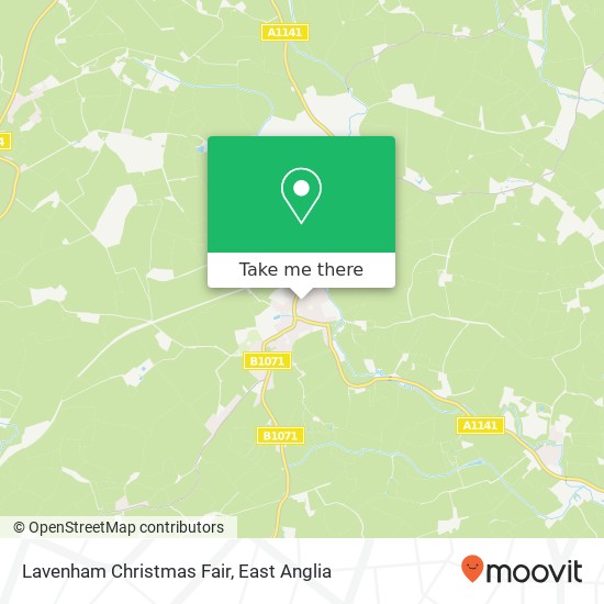 Lavenham Christmas Fair, Lavenham Sudbury map