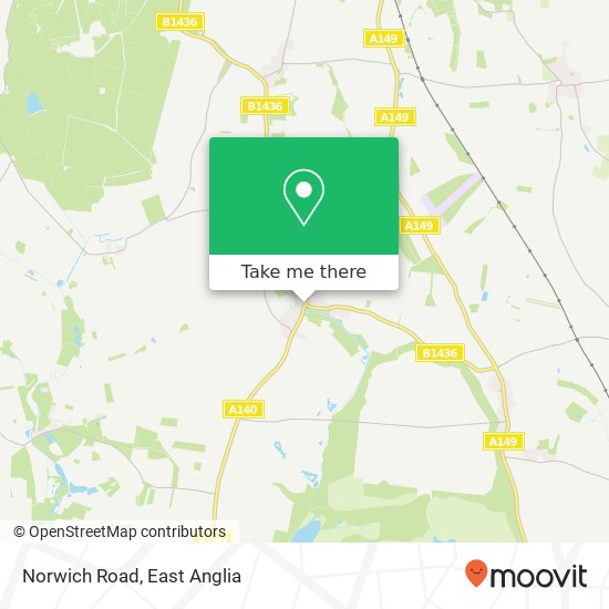 Norwich Road, Roughton Norwich map