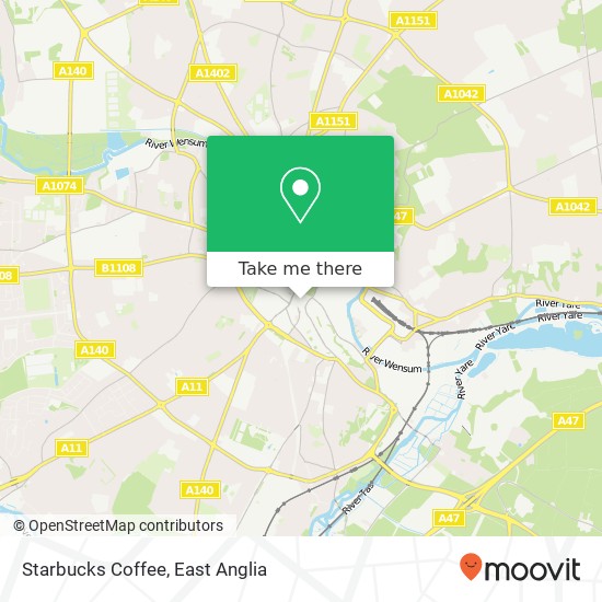 Starbucks Coffee, Castle Mall Norwich Norwich NR1 3 map
