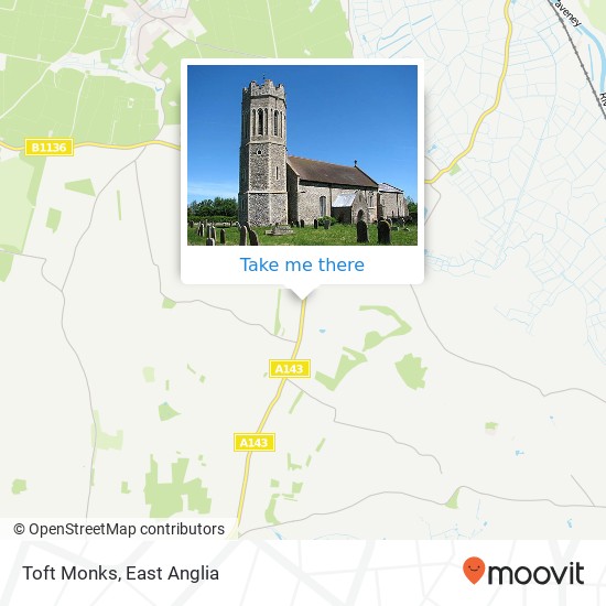 Toft Monks map