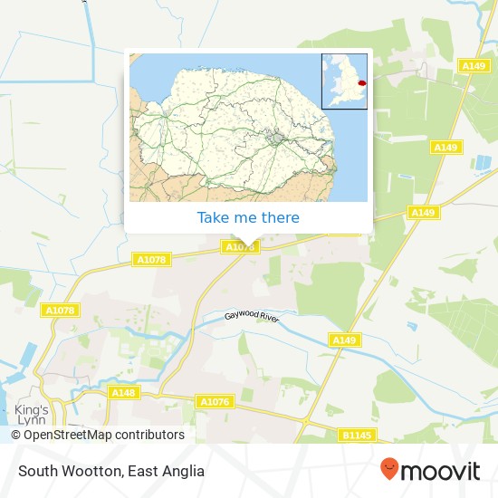 South Wootton map