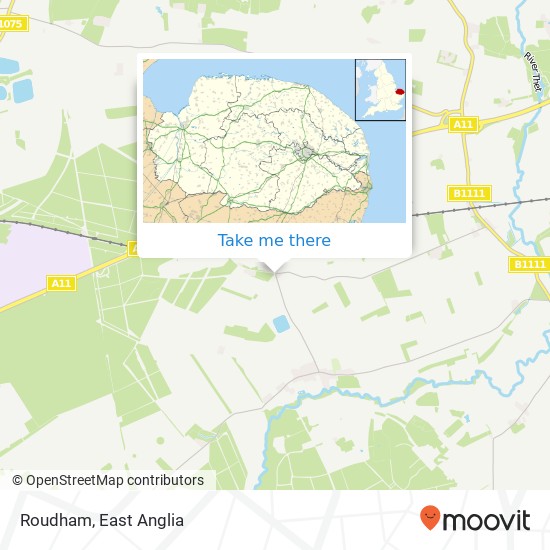 Roudham map