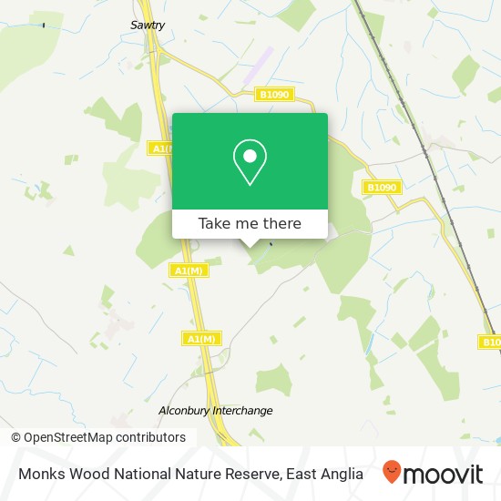 Monks Wood National Nature Reserve map