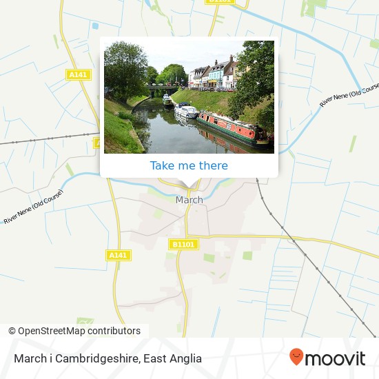 March i Cambridgeshire map