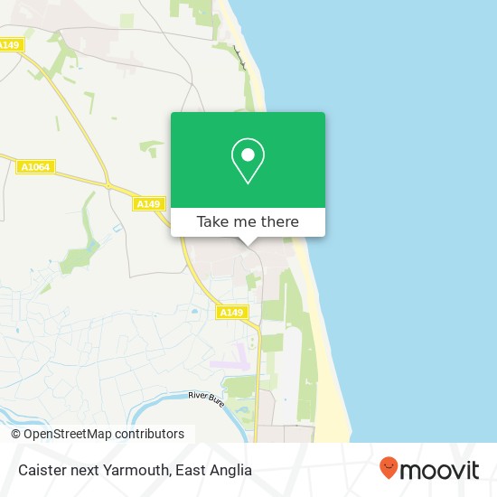 Caister next Yarmouth map