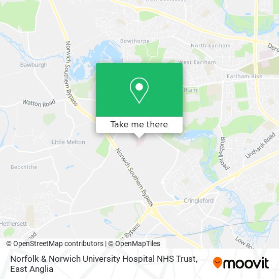 Norfolk & Norwich University Hospital NHS Trust map
