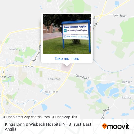 Kings Lynn & Wisbech Hospital NHS Trust map