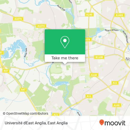 Université dEast Anglia map