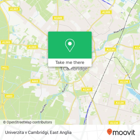 Univerzita v Cambridgi map