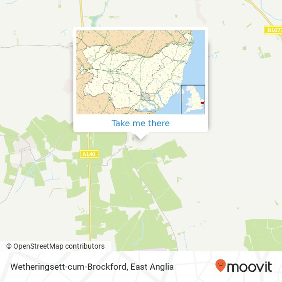 Wetheringsett-cum-Brockford map