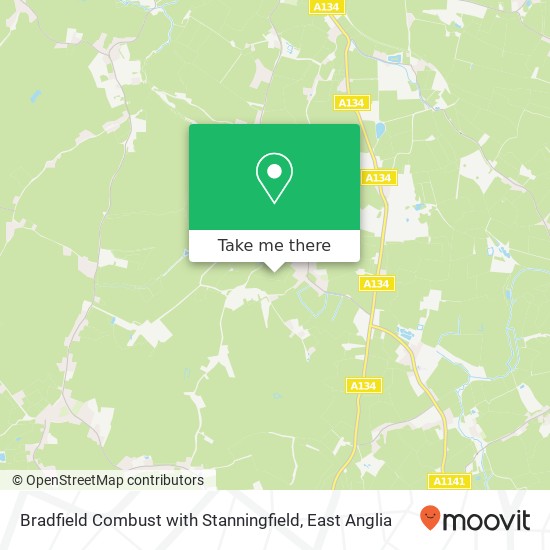 Bradfield Combust with Stanningfield map