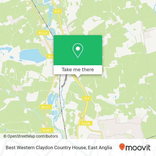 Best Western Claydon Country House map