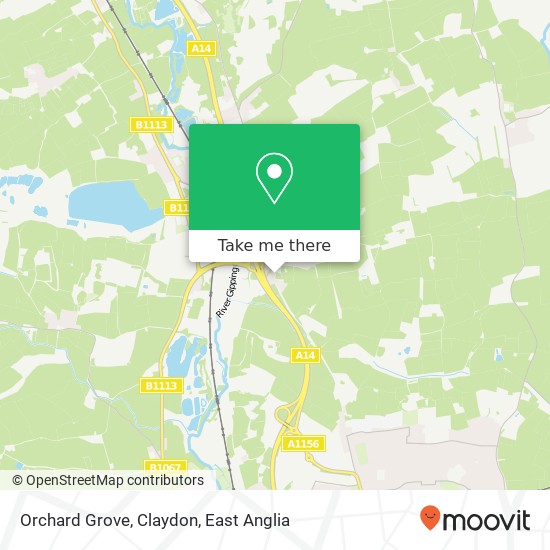 Orchard Grove, Claydon map