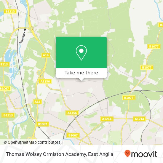 Thomas Wolsey Ormiston Academy, Defoe Road Ipswich Ipswich IP1 6 map