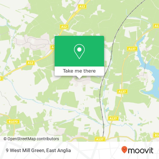 9 West Mill Green, Bentley Ipswich map