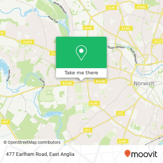 477 Earlham Road, Norwich Norwich map